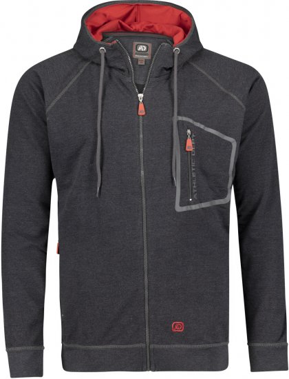 Adamo Michael Hoodie with Zipper Charcoal - Sviitrid ja dressipluusid - Meeste suured kapuutsiga jakid suurustes 2XL – 14XL