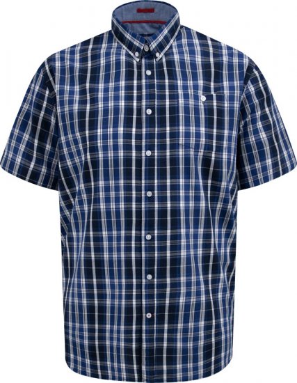 D555 Walsall Button Down Collar Short Sleeve Shirt Navy Shirt - Särgid - Meeste suured särgid 2XL – 8XL
