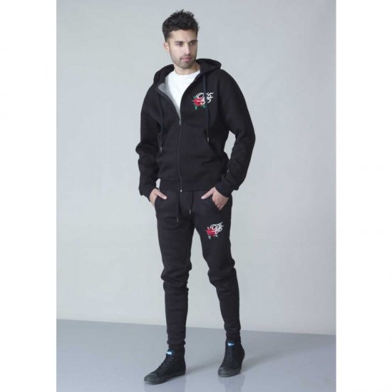 D555 Verlin Couture Full Zip Hoodie Black - Sviitrid ja dressipluusid - Meeste suured kapuutsiga jakid suurustes 2XL – 14XL