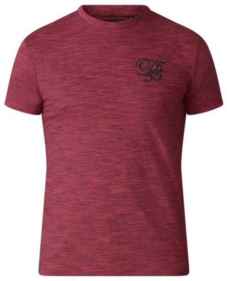 D555 Chalmer Couture Space Dye T-shirt Red - T-särgid - Suured T-särgid 2XL – 14XL