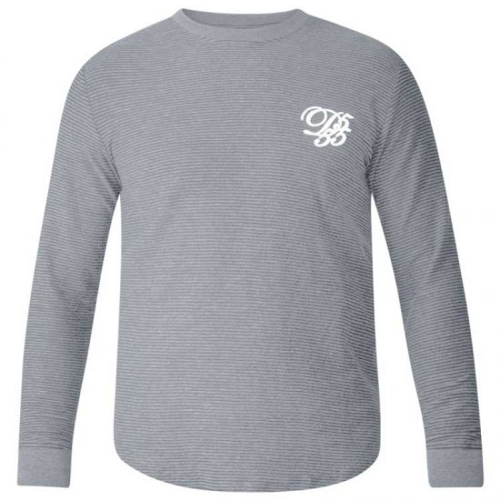 D555 Plato Long Sleeve T-shirt Grey - T-särgid - Suured T-särgid 2XL – 14XL
