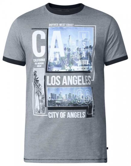 D555 Howie Fine Stripe T-shirt Grey - T-särgid - Suured T-särgid 2XL – 14XL