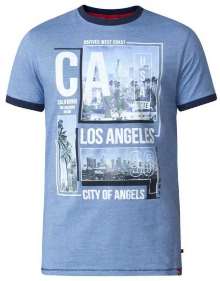 D555 Howie Fine Stripe T-shirt Blue - T-särgid - Suured T-särgid 2XL – 14XL