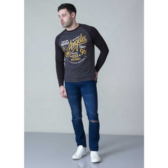 D555 Neill Long Sleeve T-shirt Black - T-särgid - Suured T-särgid 2XL – 14XL
