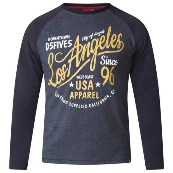 D555 Neill Long Sleeve T-shirt Black - T-särgid - Suured T-särgid 2XL – 14XL