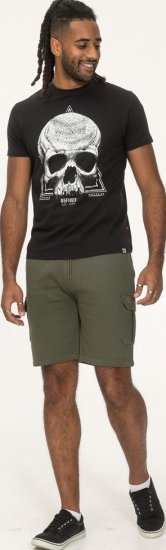 D555 Hucknall Skull Monochrome Printed Crew Neck T-shirt Washed Black - T-särgid - Suured T-särgid 2XL – 14XL