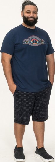 D555 Cheltenham Record With Reflection Printed T-shirt French Navy - T-särgid - Suured T-särgid 2XL – 14XL