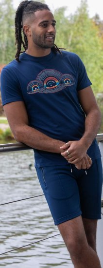 D555 Cheltenham Record With Reflection Printed T-shirt French Navy - T-särgid - Suured T-särgid 2XL – 14XL