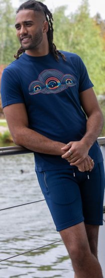 D555 Cheltenham Record With Reflection Printed T-shirt French Navy - T-särgid - Suured T-särgid 2XL – 14XL