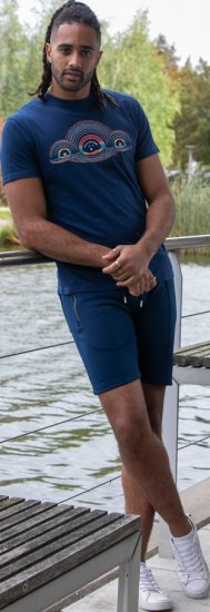 D555 Cheltenham Record With Reflection Printed T-shirt French Navy - T-särgid - Suured T-särgid 2XL – 14XL