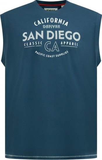 D555 Havant San Diego Printed Sleeveless T-Shirt French Navy - T-särgid - Suured T-särgid 2XL – 14XL