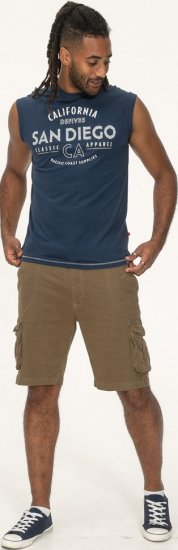 D555 Havant San Diego Printed Sleeveless T-Shirt French Navy - T-särgid - Suured T-särgid 2XL – 14XL