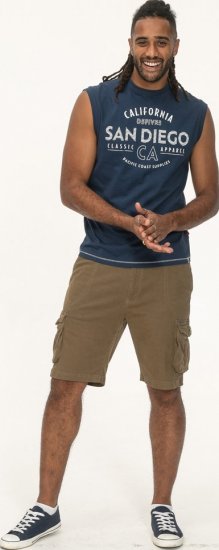 D555 Havant San Diego Printed Sleeveless T-Shirt French Navy - T-särgid - Suured T-särgid 2XL – 14XL