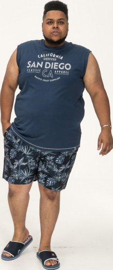 D555 Havant San Diego Printed Sleeveless T-Shirt French Navy - T-särgid - Suured T-särgid 2XL – 14XL