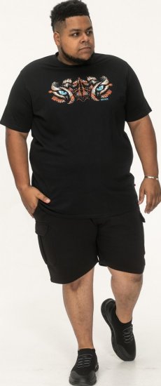 D555 Leamington Tiger Eyes Printed Crew Neck T-shirt Black - T-särgid - Suured T-särgid 2XL – 14XL