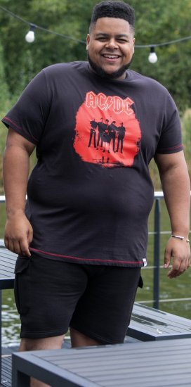 D555 Uxbridge Official AC/DC Band Printed Crew Neck T-Shirt Washed Black TALL SIZES - T-särgid - Suured T-särgid 2XL – 14XL