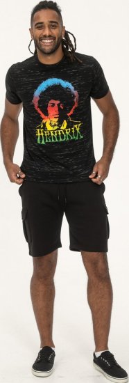 D555 Hendrix Official Jimi Hendrix Printed Crew Neck T-Shirt Black Reno - Bändi T-särgid - 