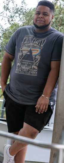 D555 HANLEY Official Pink Floyd Crew Neck T-Shirt Dark Grey TALL SIZES - MEESTERIIDED MT-6XLT - Pikad meeste riided