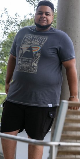 D555 HANLEY Official Pink Floyd Crew Neck T-Shirt Dark Grey - T-särgid - Suured T-särgid 2XL – 14XL