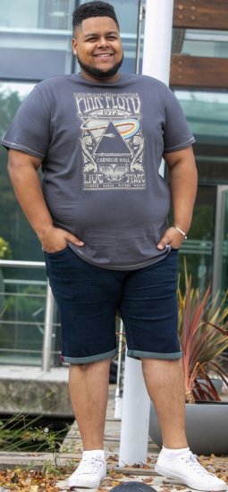 D555 HANLEY Official Pink Floyd Crew Neck T-Shirt Dark Grey - T-särgid - Suured T-särgid 2XL – 14XL