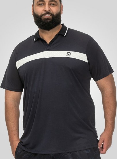 D555 Hinckley Stretch Polo With Contrast Tipping Collar Navy - Polosärgid - Meeste suured polosärgid 2XL – 8XL