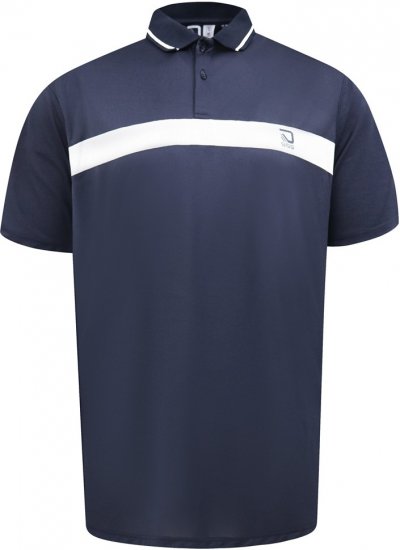 D555 Hinckley Stretch Polo With Contrast Tipping Collar Navy - Polosärgid - Meeste suured polosärgid 2XL – 8XL