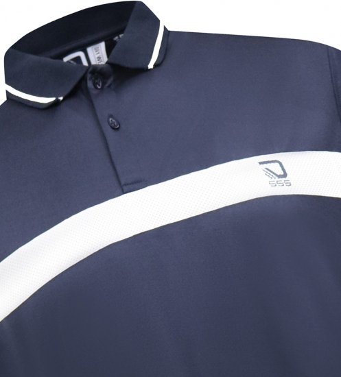 D555 Hinckley Stretch Polo With Contrast Tipping Collar Navy - Polosärgid - Meeste suured polosärgid 2XL – 8XL