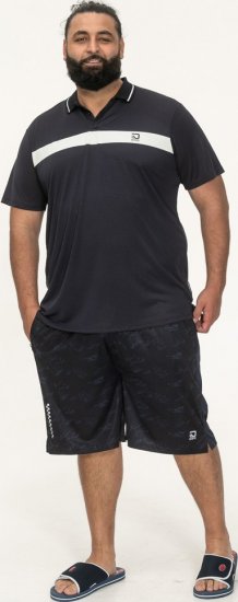 D555 Hinckley Stretch Polo With Contrast Tipping Collar Navy - Polosärgid - Meeste suured polosärgid 2XL – 8XL