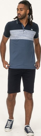 D555 Leeds Cut And Sew Polo With Jacquard Collar And Cuffs Navy - Polosärgid - Meeste suured polosärgid 2XL – 8XL