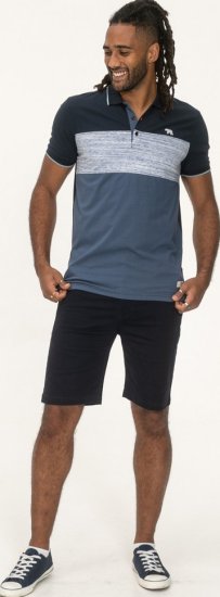 D555 Leeds Cut And Sew Polo With Jacquard Collar And Cuffs Navy - Polosärgid - Meeste suured polosärgid 2XL – 8XL