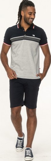 D555 Tipton Stripe Jacquard Short Sleeve Polo Navy - Polosärgid - Meeste suured polosärgid 2XL – 8XL