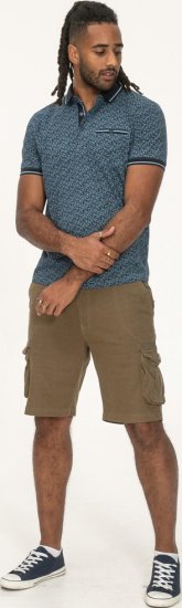 D555 Woolwich AOP Polo Shirt With Ribbed Collar Blue - Polosärgid - Meeste suured polosärgid 2XL – 8XL