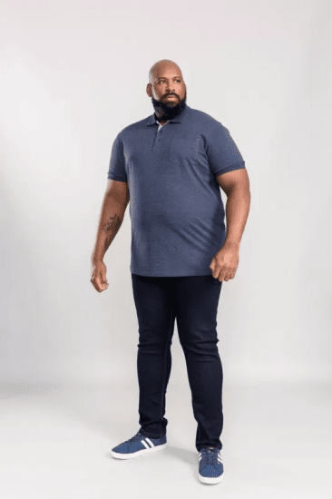 D555 Grant Polo Shirt Denim Blue - Polosärgid - Meeste suured polosärgid 2XL – 8XL