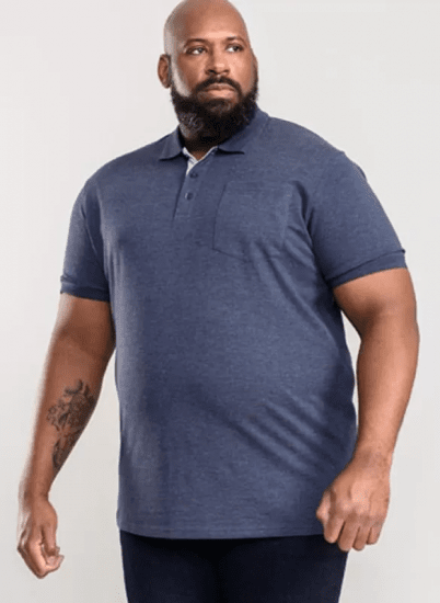 D555 Grant Polo Shirt Denim Blue - Polosärgid - Meeste suured polosärgid 2XL – 8XL