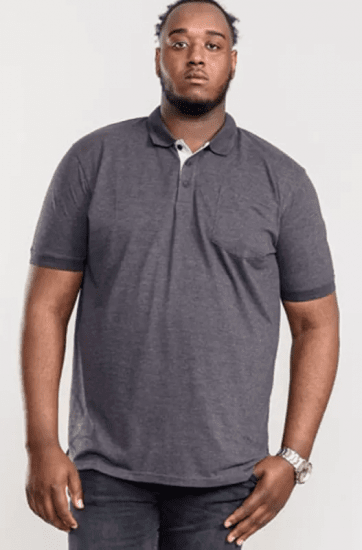 D555 Grant Polo Shirt Charcoal - Polosärgid - Meeste suured polosärgid 2XL – 8XL