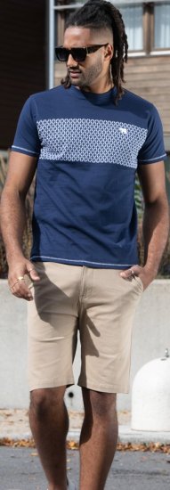 D555 Swansea Cut And Sew Crew Neck T-Shirt Navy - T-särgid - Suured T-särgid 2XL – 14XL