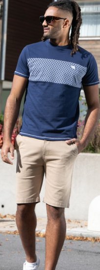 D555 Swansea Cut And Sew Crew Neck T-Shirt Navy - T-särgid - Suured T-särgid 2XL – 14XL