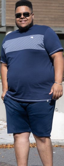 D555 Swansea Cut And Sew Crew Neck T-Shirt Navy - T-särgid - Suured T-särgid 2XL – 14XL