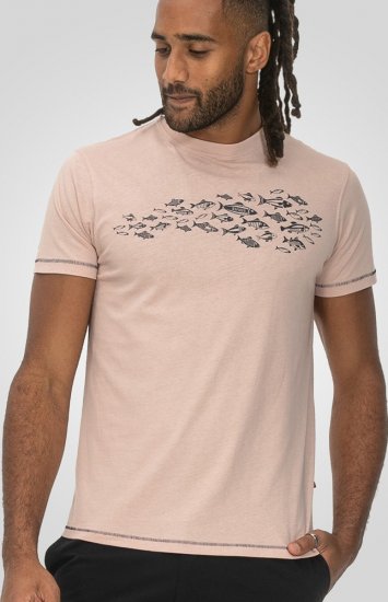 D555 Bournemouth Shoal Of Fish Printed Crew Neck T-Shirt Pink - T-särgid - Suured T-särgid 2XL – 14XL