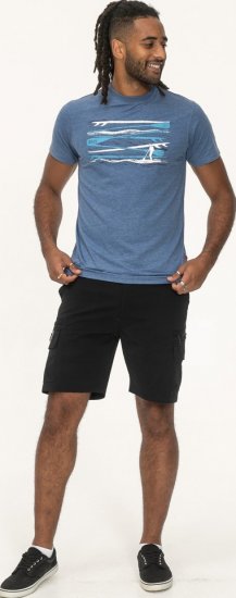 D555 Cardiff Surfer And Waves Printed Crew Neck T-shirt Denim Marl - T-särgid - Suured T-särgid 2XL – 14XL