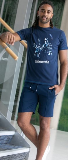 D555 Cameron Official Terminator Printed Crew Neck T-Shirt Dark Navy - T-särgid - Suured T-särgid 2XL – 14XL