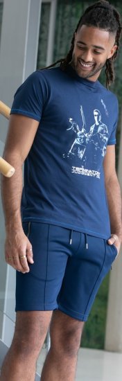 D555 Cameron Official Terminator Printed Crew Neck T-Shirt Dark Navy - T-särgid - Suured T-särgid 2XL – 14XL