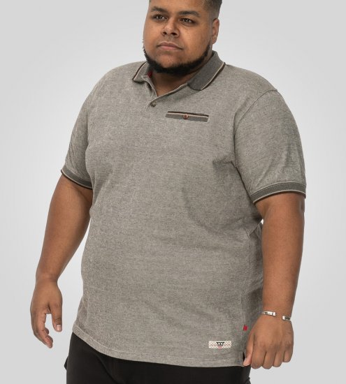 D555 Holyhead Tekstuuriga Pikeesärk Rinnataskuga Hall - Polosärgid - Meeste suured polosärgid 2XL – 8XL