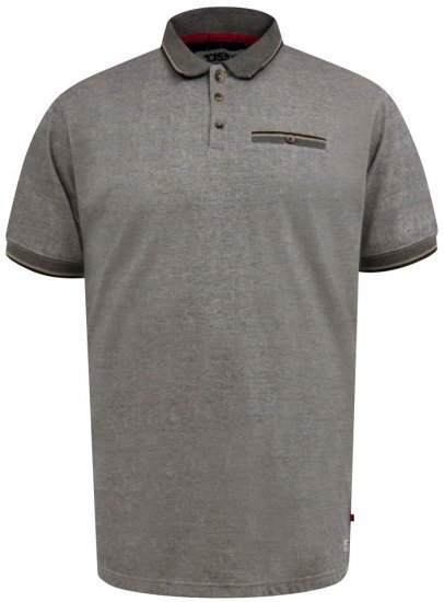 D555 Holyhead Tekstuuriga Pikeesärk Rinnataskuga Hall - Polosärgid - Meeste suured polosärgid 2XL – 8XL