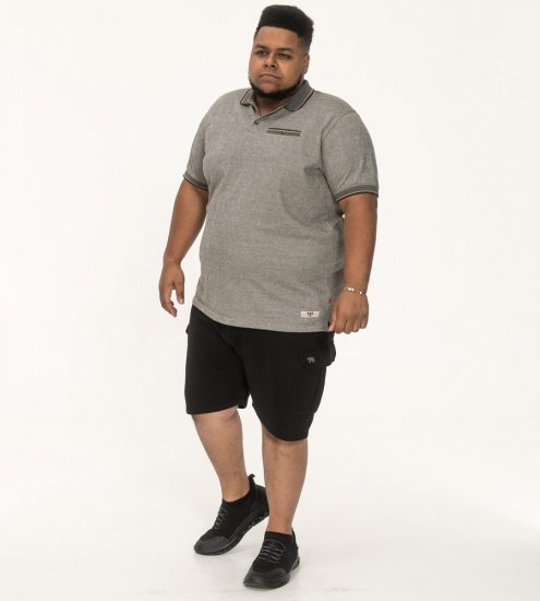 D555 Holyhead Tekstuuriga Pikeesärk Rinnataskuga Hall - Polosärgid - Meeste suured polosärgid 2XL – 8XL