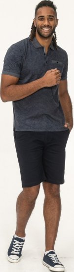 D555 Uttoxeter AOP Leaf Print Short Sleeve Polo Denim - Polosärgid - Meeste suured polosärgid 2XL – 8XL