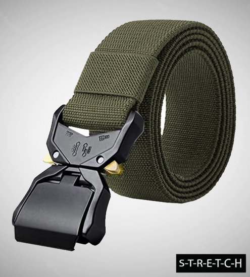 D555 Dale Tactical Stretch Webbing Belt with Heavy Duty Quick Release Buckle Khaki - Rihmad - Pikad Rihmad W40-W70/2XL-8XL