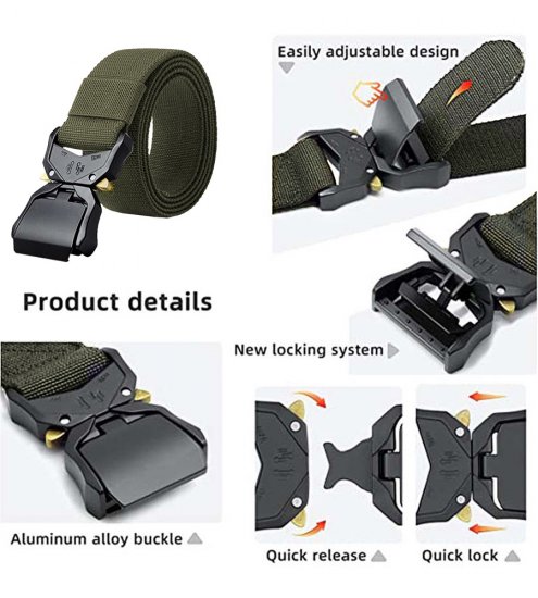 D555 Dale Tactical Stretch Webbing Belt with Heavy Duty Quick Release Buckle Khaki - Rihmad - Pikad Rihmad W40-W70/2XL-8XL