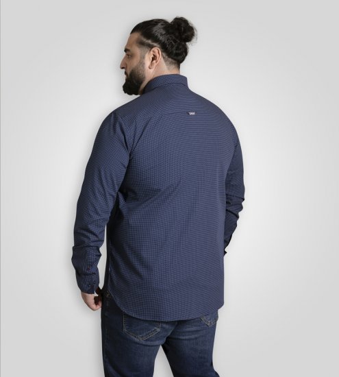 D555 Middlesbrough Long Sleeve AOP Micro Blue Shirt Navy - Särgid - Meeste suured särgid 2XL – 8XL