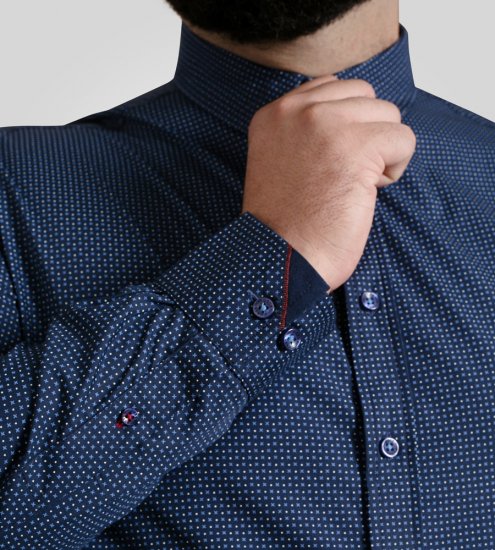 D555 Middlesbrough Long Sleeve AOP Micro Blue Shirt Navy - Särgid - Meeste suured särgid 2XL – 8XL